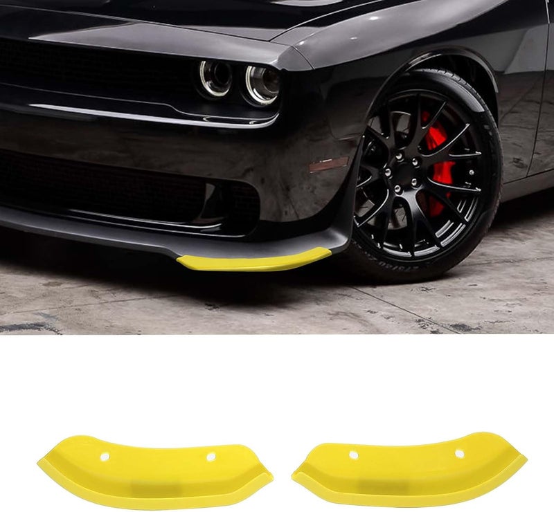 PDKLIN غطاء واقي لحافة الصدام الأمامي لسيارة تشالنجر 2015-2023 دودج تشالنجر هيلكات ملحقات خارجية صفراء 2 قطعة - Image 1